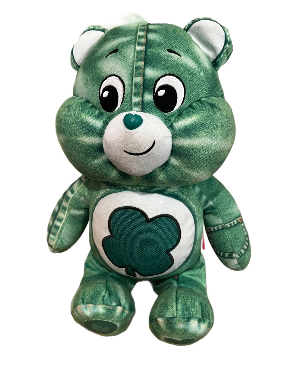 Care Bears The Denim Collection Good Luck Bear 14" Plush Green Clover 2023